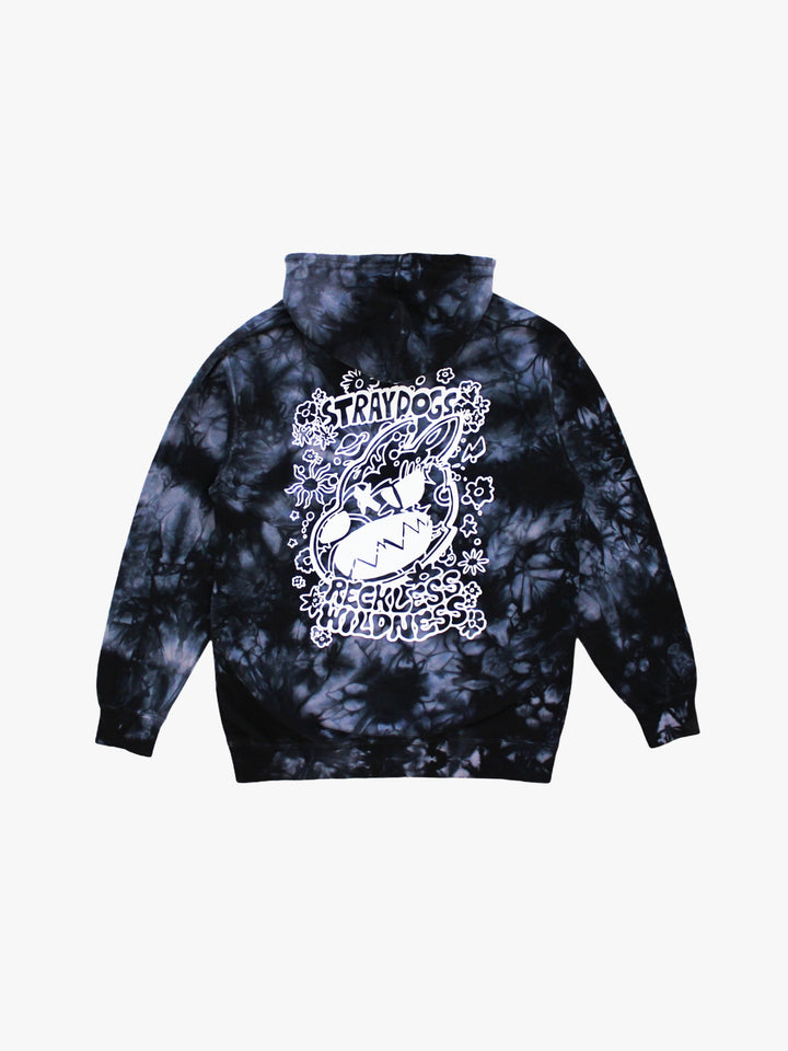 "LARGE" Spaced Out Tie-Dye Hoodie (Black Tie-Dye)