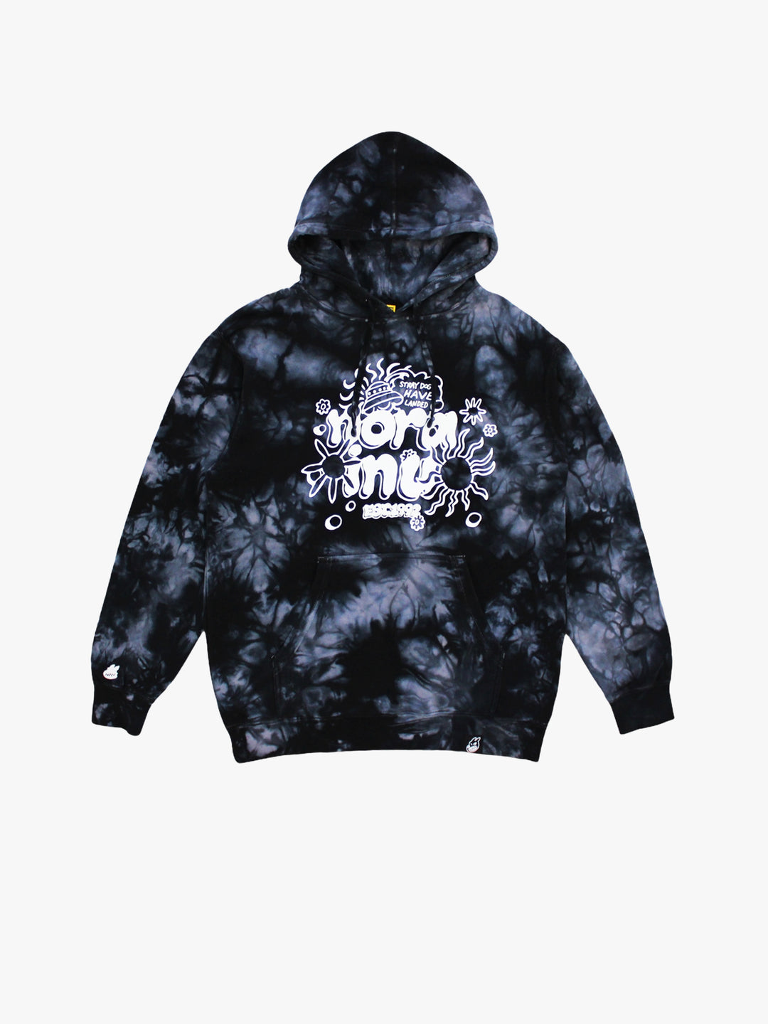 "LARGE" Spaced Out Tie-Dye Hoodie (Black Tie-Dye)