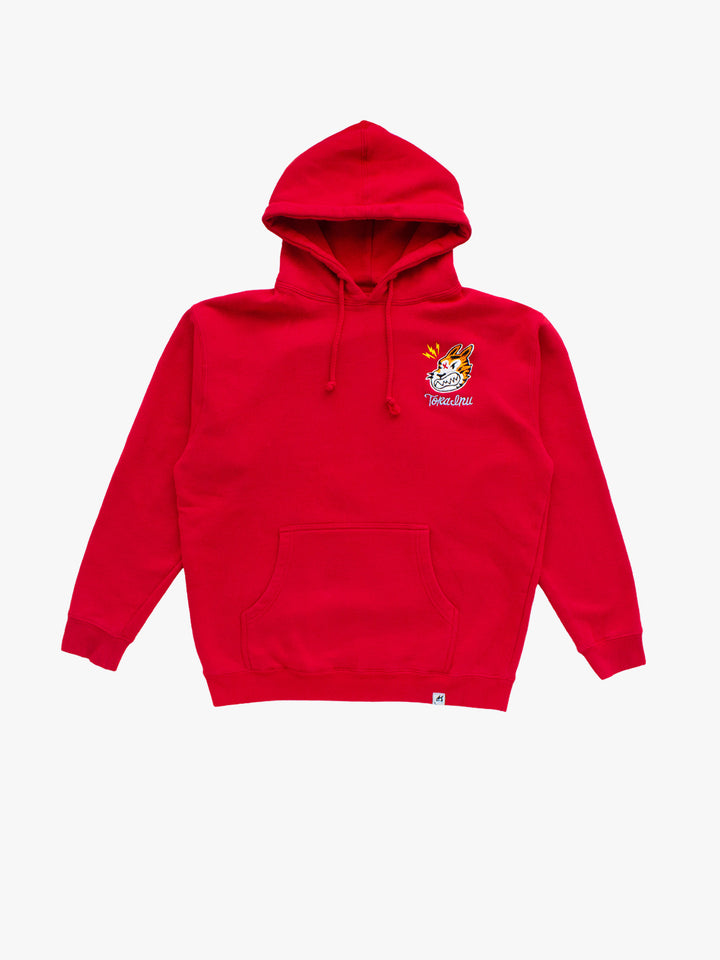 "MEDIUM" Tora Inu Torn Edge Hoodie(Red)