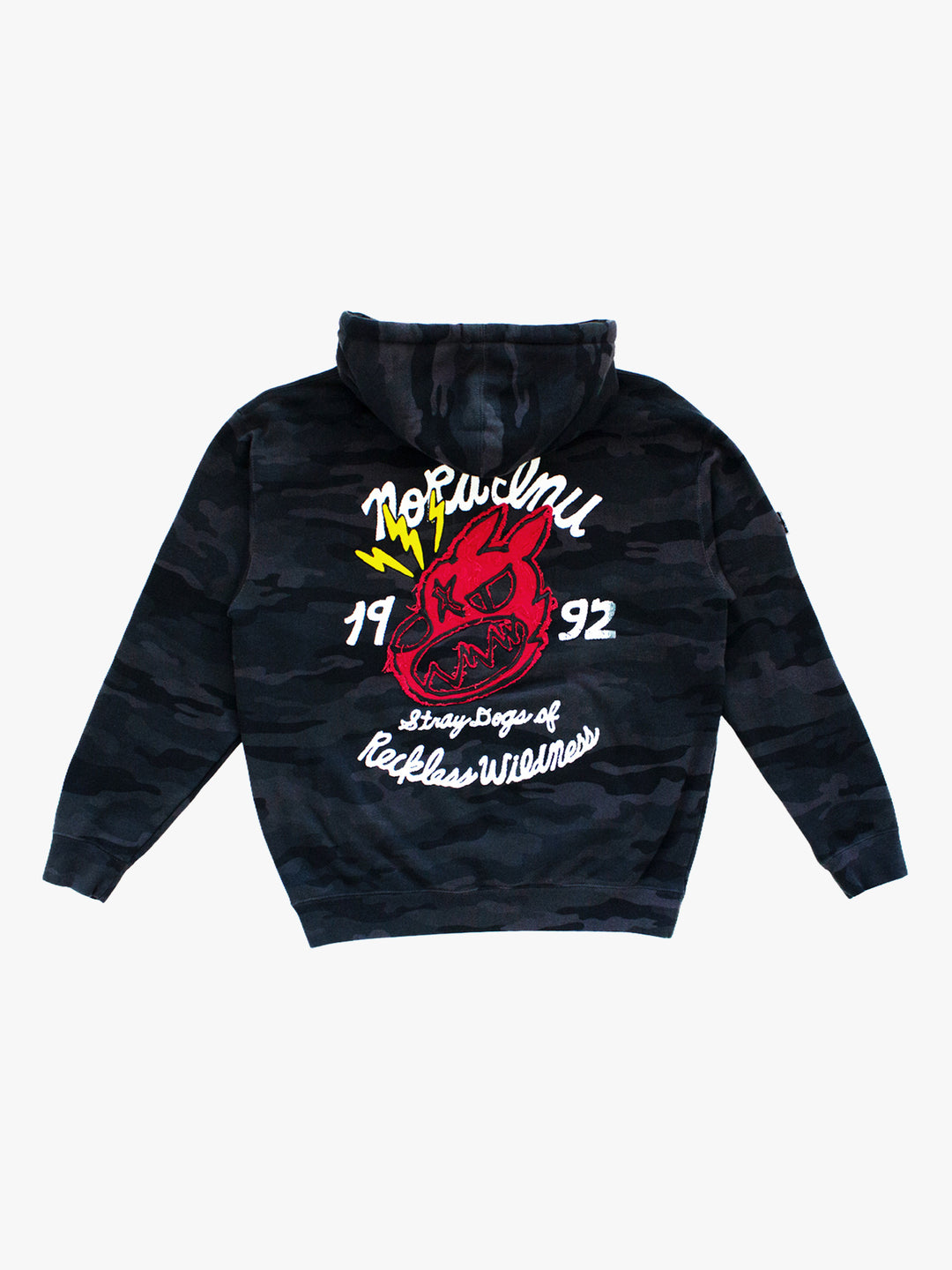 "MEDIUM" Torn Sketch Logo Hoodie (Black Camo)