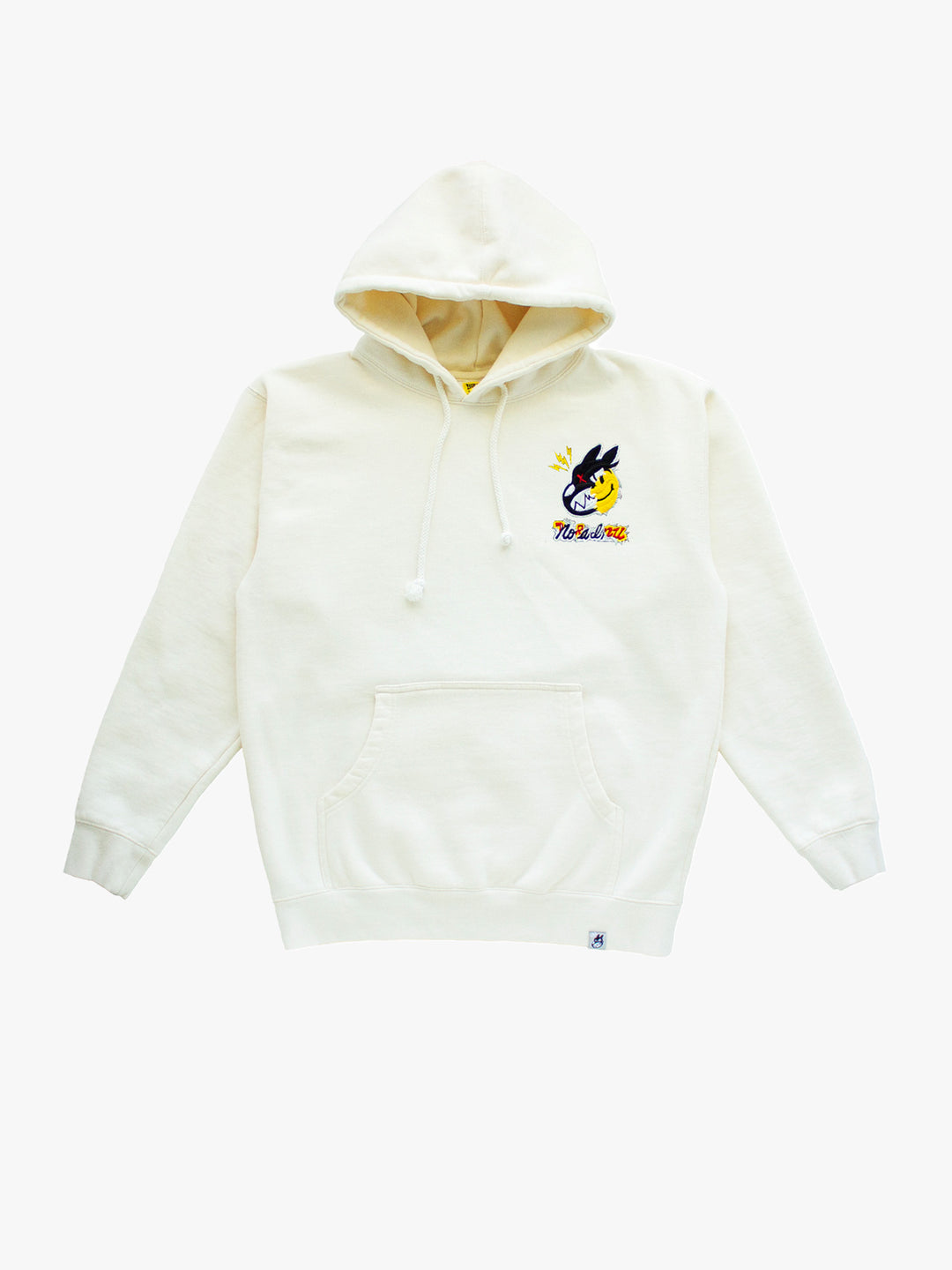 "MEDIUM" Inner Happiness Torn-Edge Hoodie (Ivory)