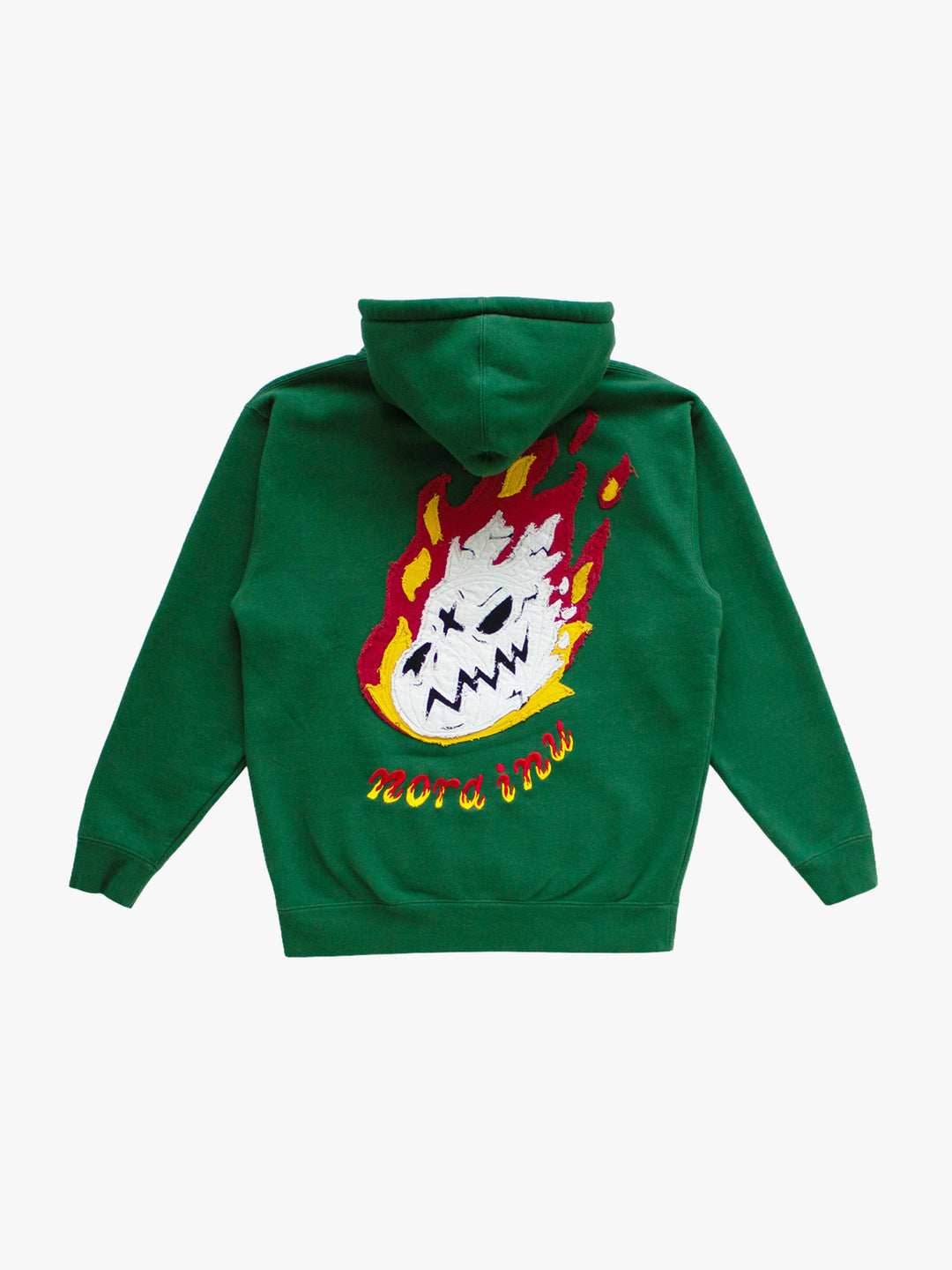 "MEDIUM" Burning Skull Logo Hoodie (Green)