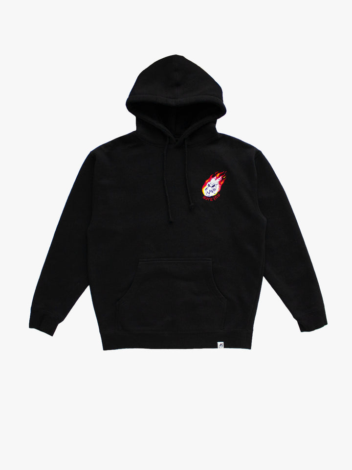 "MEDIUM" Burning Skull Logo Hoodie (Black)