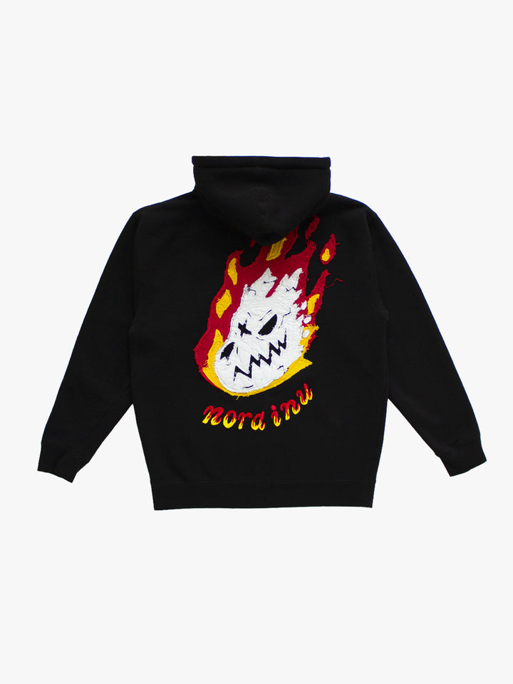 "MEDIUM" Burning Skull Logo Hoodie (Black)