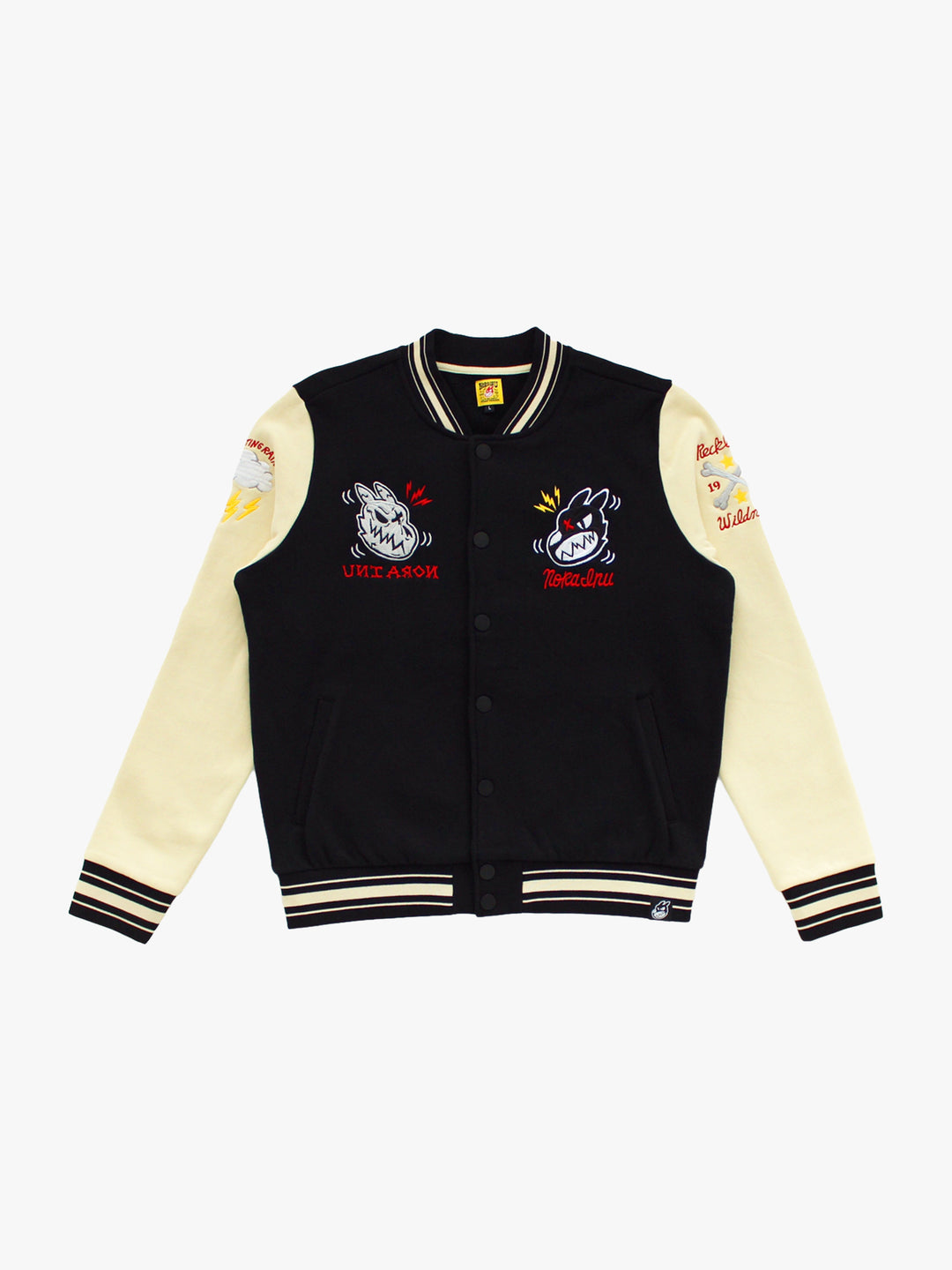 "LARGE" Dual Logo Letterman Jacket (Black)