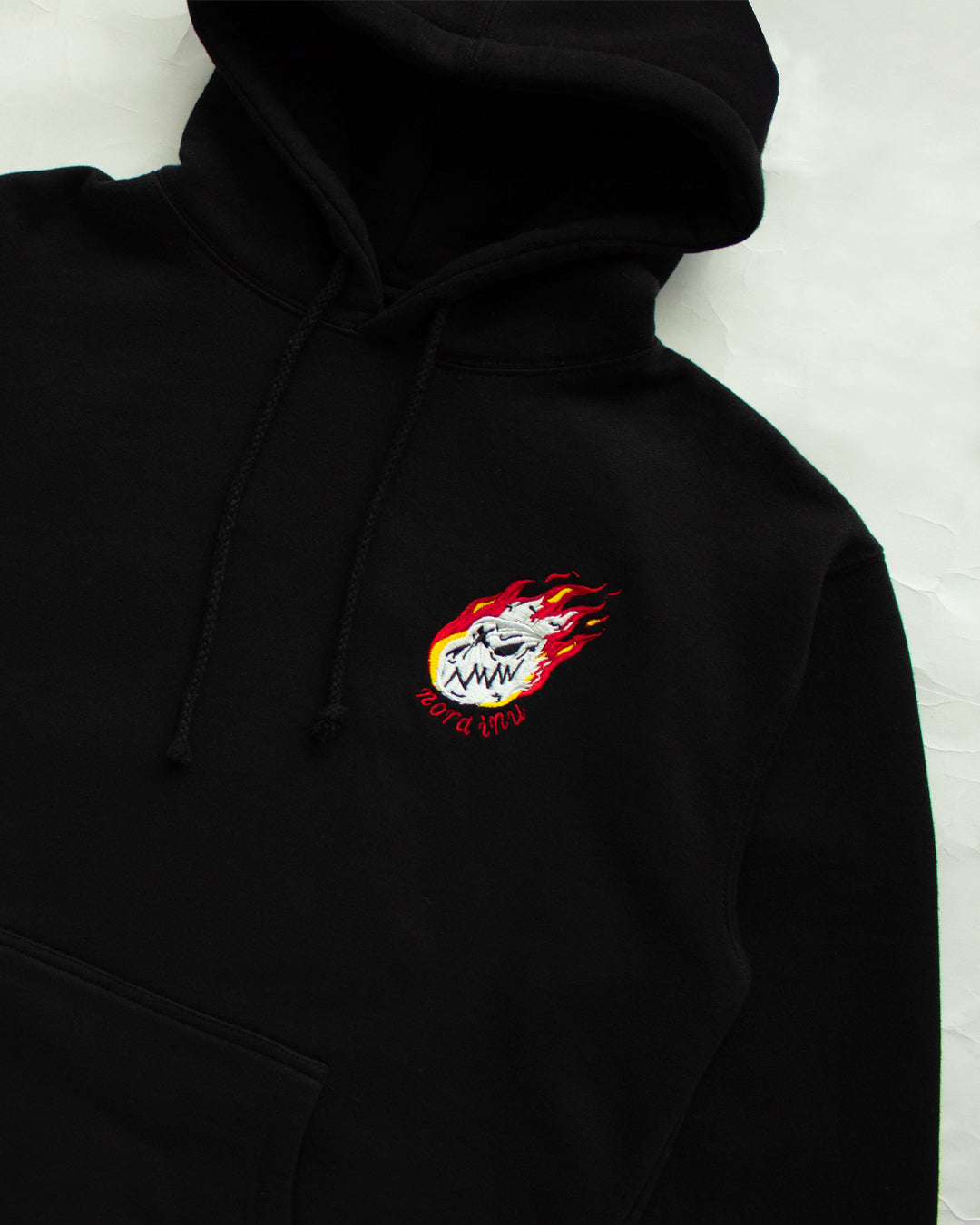 "MEDIUM" Burning Skull Logo Hoodie (Black)