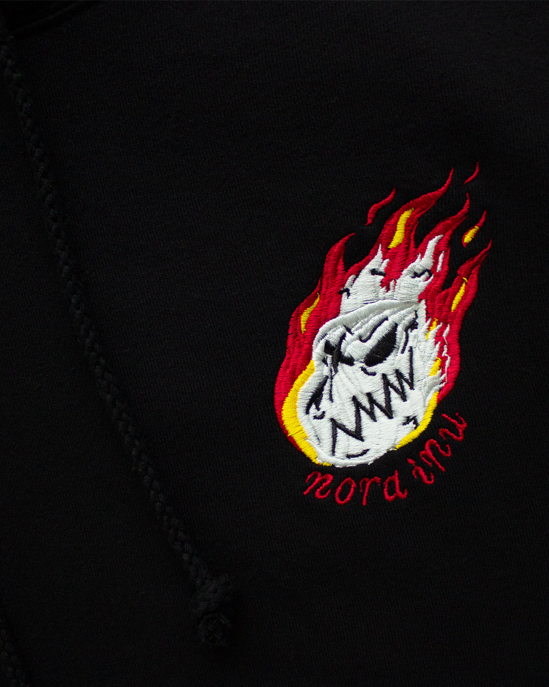 "MEDIUM" Burning Skull Logo Hoodie (Black)