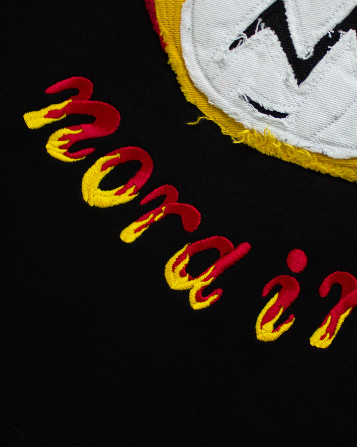 "MEDIUM" Burning Skull Logo Hoodie (Black)