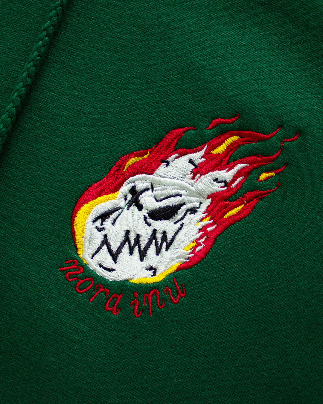 "MEDIUM" Burning Skull Logo Hoodie (Green)