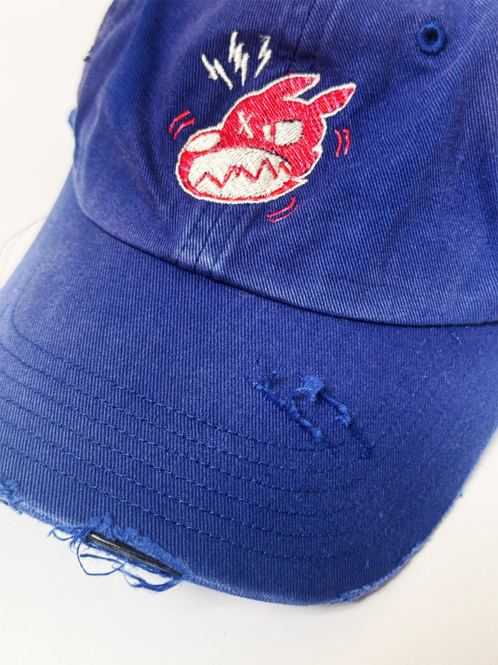 Distressed Multi Color Logo Cap (Blue)