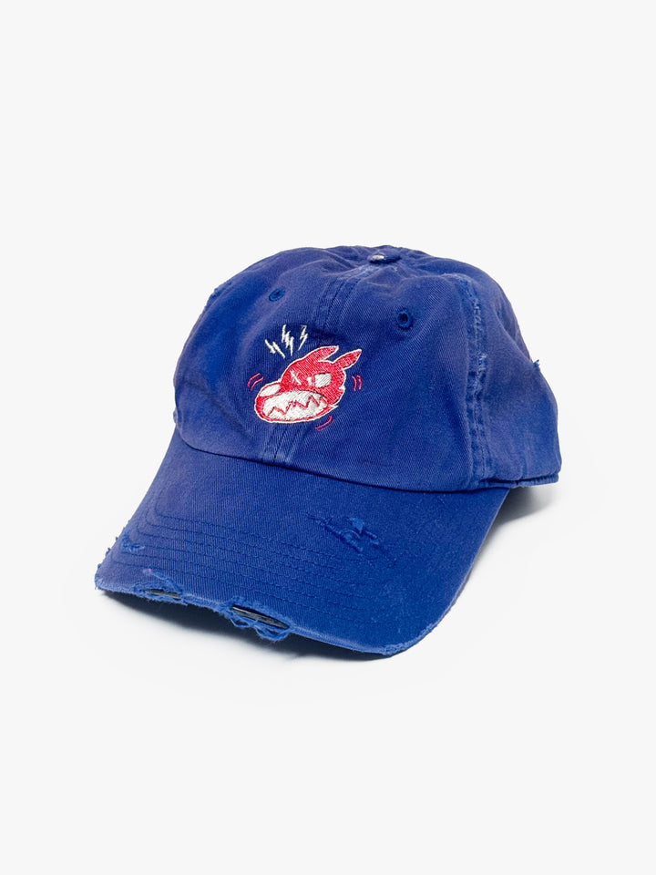 Distressed Multi Color Logo Cap (Blue)