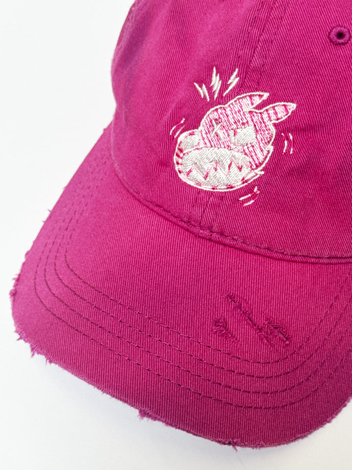 Distressed Multi Color Logo Cap (Plum)