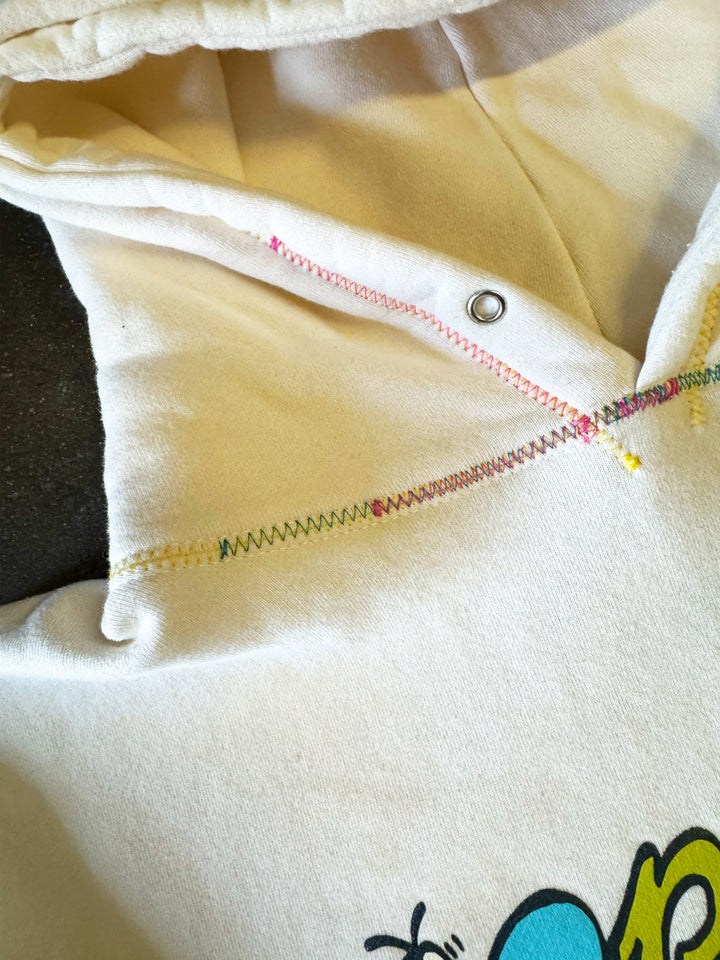 Remixed "XL" Cartoon Collage Logo Hoodie (Cream)