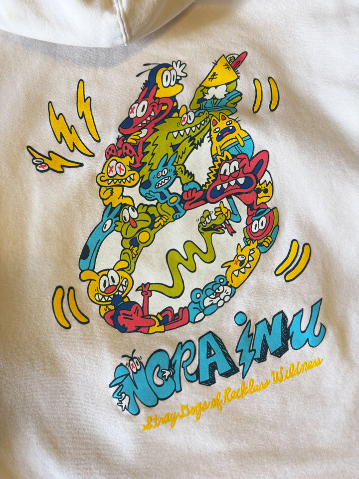 Remixed "XL" Cartoon Collage Logo Hoodie (Cream)