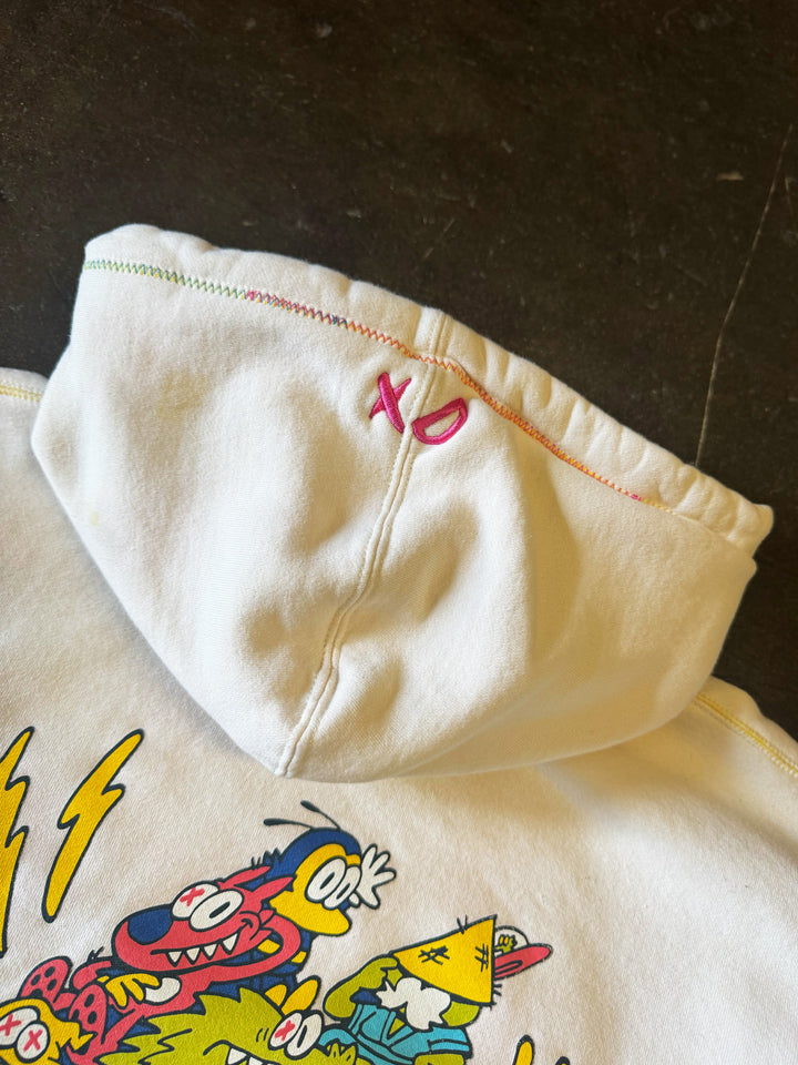 Remixed "XL" Cartoon Collage Logo Hoodie (Cream)