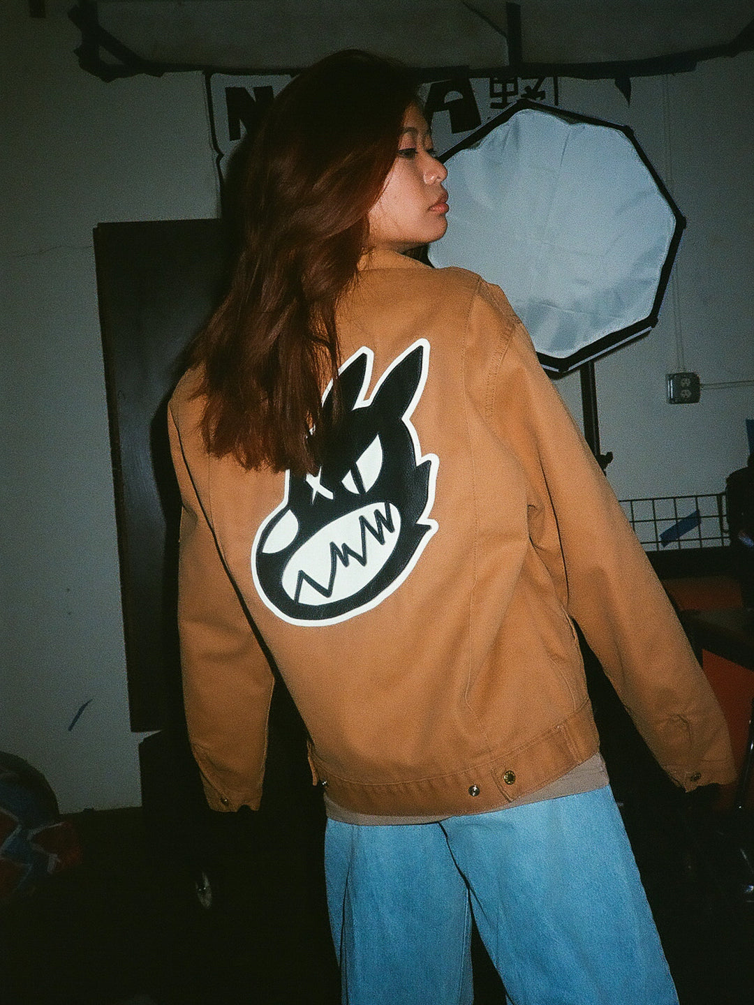 "LARGE" Nora Inu Logo Industrial Jacket (Brown)
