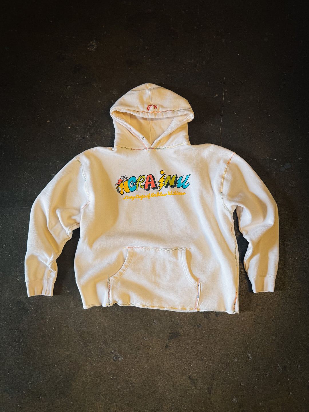 Remixed "XL" Cartoon Collage Logo Hoodie (Cream)