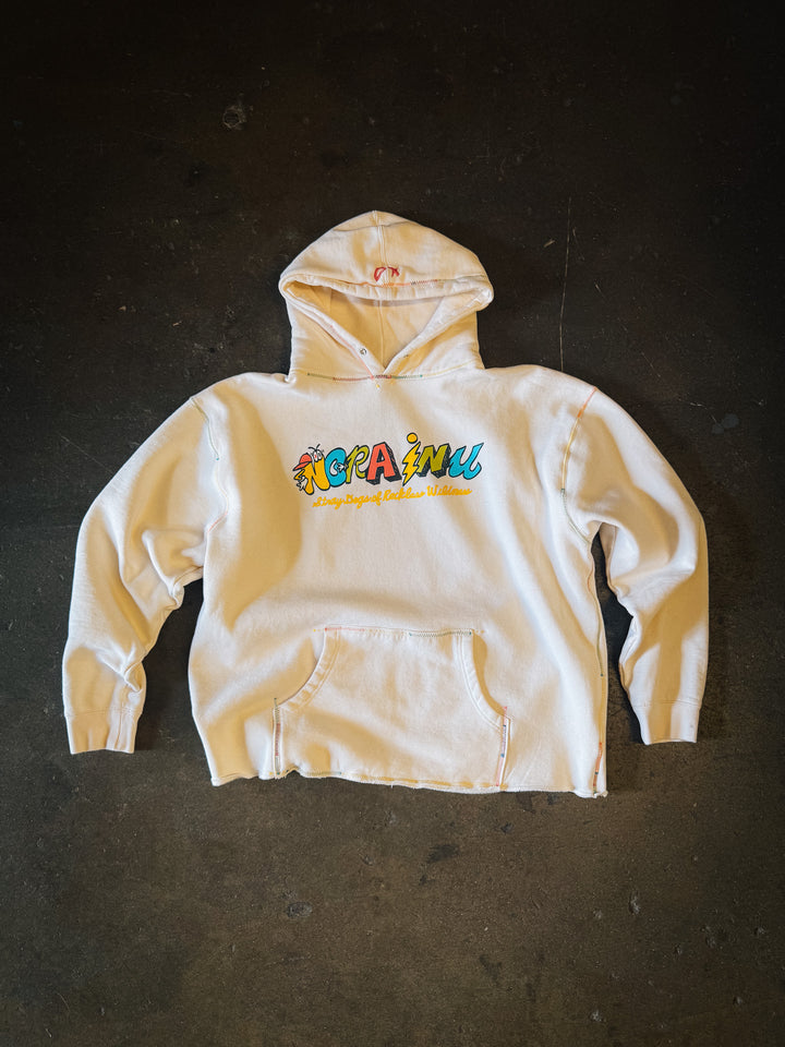 Remixed "XL" Cartoon Collage Logo Hoodie (Cream)