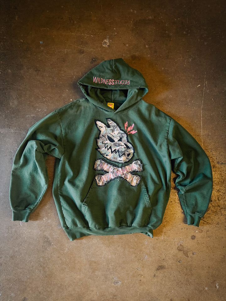"X-LARGE" Camo Skull 14oz Superheavy Hoodie (Ivy)