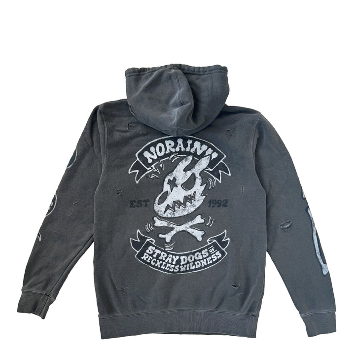 "MEDIUM" Skull and Bones Hoodie (Torn)