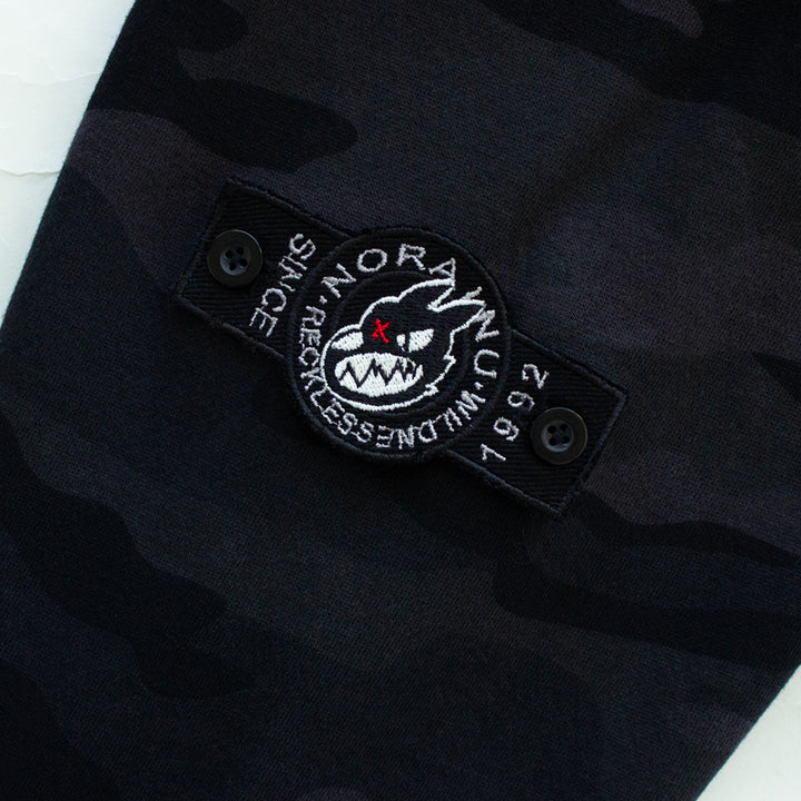 "MEDIUM" Torn Sketch Logo Hoodie (Black Camo)