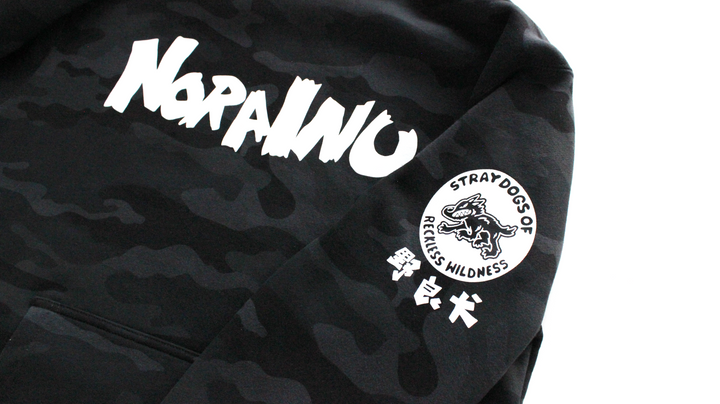 "MEDIUM" Nora Inu Logo Hoodie (Black Camo)
