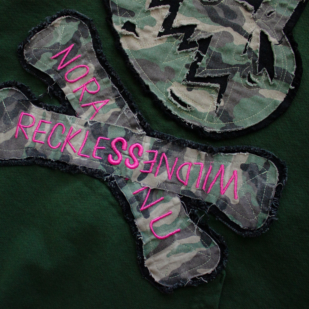 "X-LARGE" Camo Skull 14oz Superheavy Hoodie (Ivy)