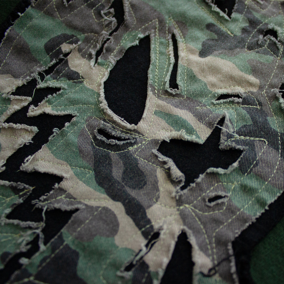 "X-LARGE" Camo Skull 14oz Superheavy Hoodie (Ivy)