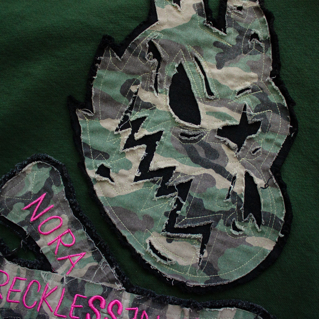 "X-LARGE" Camo Skull 14oz Superheavy Hoodie (Ivy)